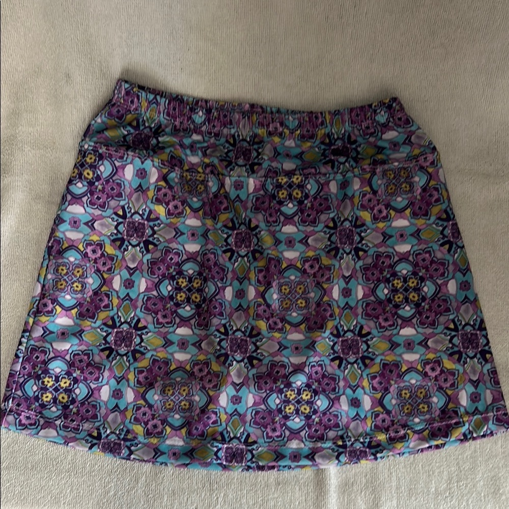Purple and Blue A-line Mini Skort for Casual Wear